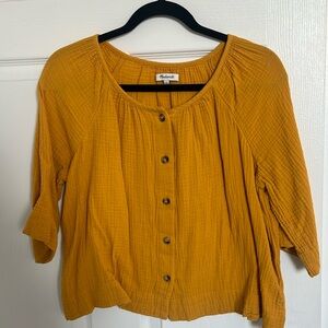 Madewell Orange Button Down Top